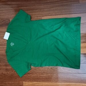 NWT  J. Crew Green Slub V neck Cotton Tee Size Medium